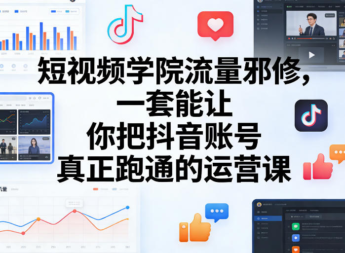 短视频学院流量邪修，一套能让你把抖音账号真正跑通的运营课-小艾网创