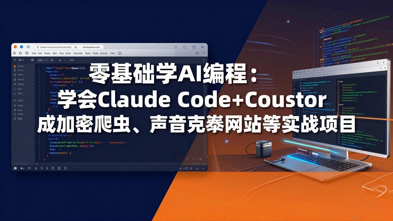 零基础学AI编程：学会Claude Code+Cursor完成加密爬虫、声音克隆网站等实战项目-小艾项目网