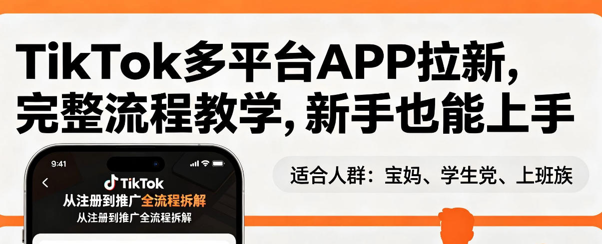 TikTok多平台APP拉新，完整流程教学，新手也能上手，轻松出海搞美金-小艾项目网