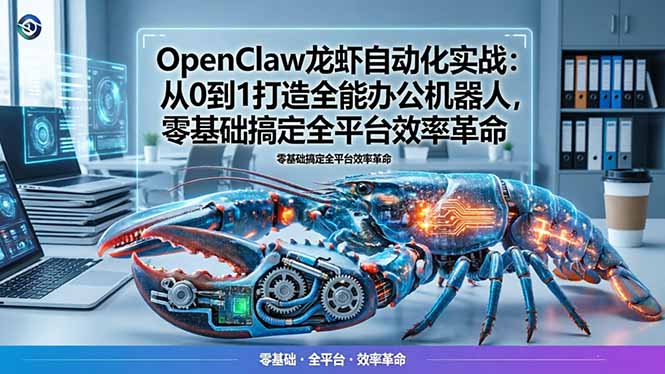 OpenClaw龙虾自动化实战：从0到1打造全能办公机器人，零基础搞定全平台效率革命-小艾项目网