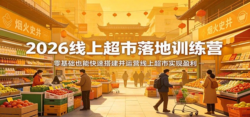 2026线上超市落地训练营，零基础也能快速搭建并运营线上超市实现盈利-小艾项目网