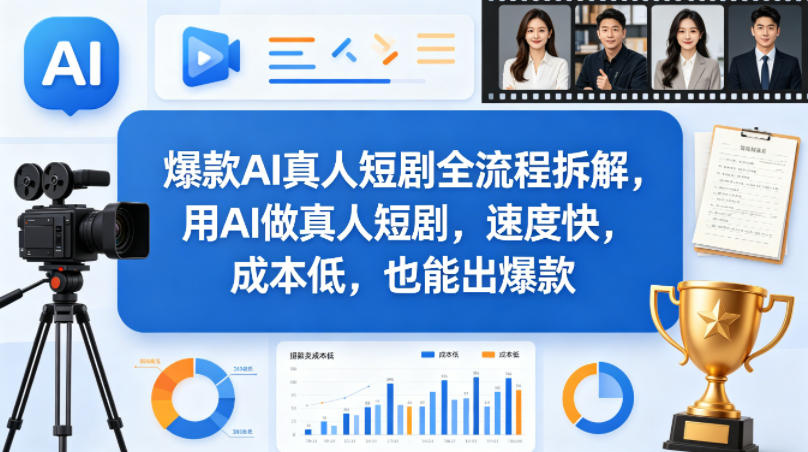 爆款AI真人短剧全流程拆解,用AI做真人短剧,速度快,成本低,也能出爆款-小艾项目网