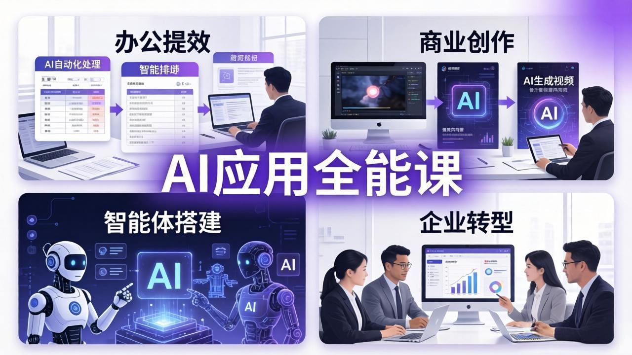 AIGC 应用师全能课-更新:办公提效、商业创作、智能体搭建、企业转型,一站式学会AI应用-小艾项目网