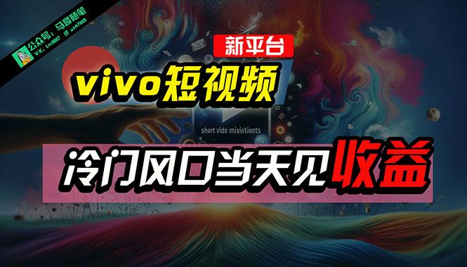 全新平台vivo短视频，新风口AI混剪无脑搬运，冷门风口当天见收益，7天…-小艾网创