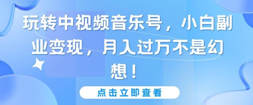 玩转中视频音乐号，小白副业变现，月入过万不是幻想【揭秘】-小艾网创