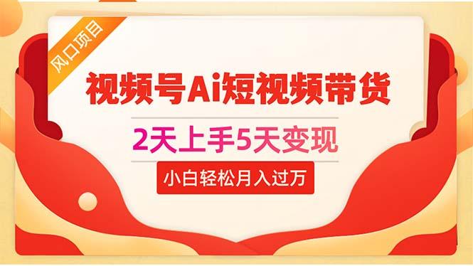 2天上手5天变现视频号Ai短视频带货0粉丝0基础小白轻松月入过万-小艾网创