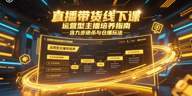 直播带货线下课，运营型主播培养指南，含九步绝杀与仓播玩法-小艾网创