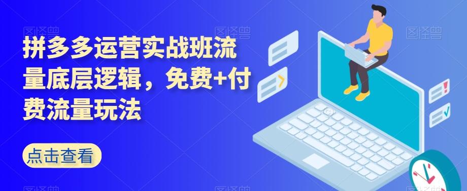 拼多多运营实战班流量底层逻辑，免费+付费流量玩法-小艾网创