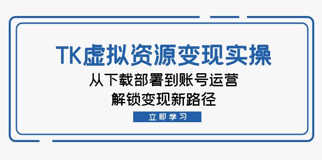 TK虚拟资料变现实操：从下载部署到账号运营，解锁变现新路径-小艾网创