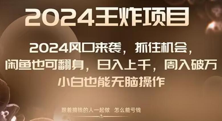 2024风口项目来袭，抓住机会，闲鱼也可翻身，日入上千，周入破万，小白也能无脑操作-小艾网创