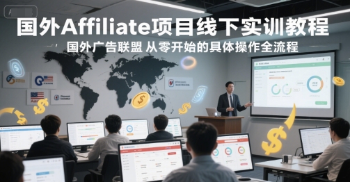 国外Affiliate项目线下实训教程，国外广告联盟从零开始的具体操作全流程-小艾网创
