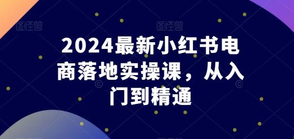 2024最新小红书电商落地实操课，从入门到精通-小艾网创