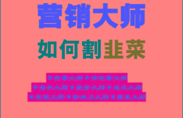 《营销大师如何割韭菜》禁止外传的大师绝学电子书-小艾网创