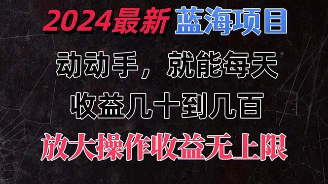 有手就行的2024全新蓝海项目，每天1小时收益几十到几百，可放大操作收…-小艾网创