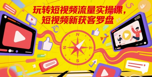 玩转短视频流量实操课，短视频新获客罗盘-小艾网创
