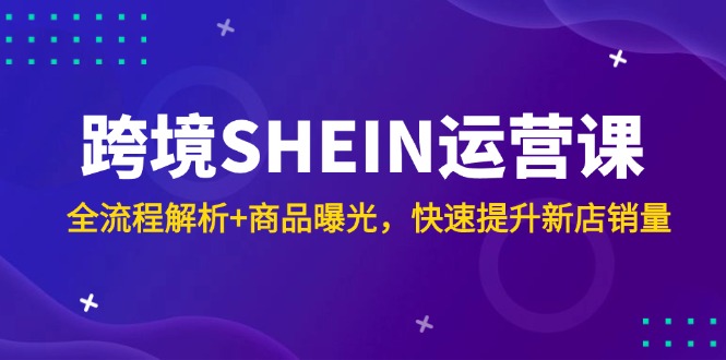 跨境SHEIN运营课，全流程解析+商品曝光，快速提升新店销量-小艾网创