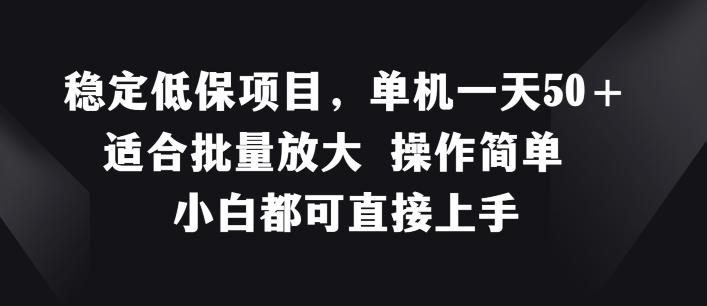 稳定低保项目，单机一天50+适合批量放大 操作简单 小白都可直接上手【揭秘】-小艾网创