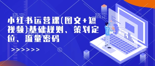 小红书运营课(图文+短视频)基础规则、策划定位、流量密码-小艾网创