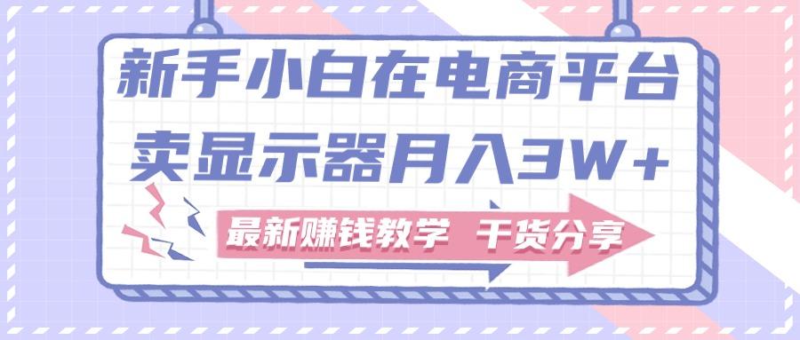 新手小白如何做到在电商平台卖显示器月入3W+，最新赚钱教学干货分享-小艾网创