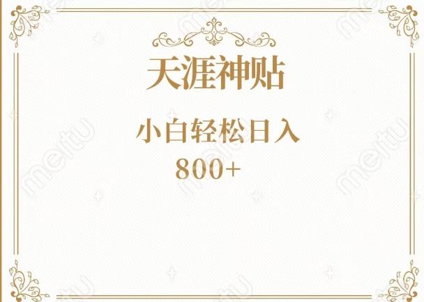神级项目！天涯神贴再现江湖！小白轻松入手，三个月变现10w+-小艾网创
