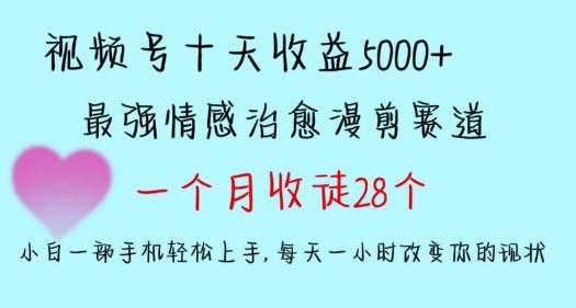 十天收益5000+，多平台捞金，视频号情感治愈漫剪，一个月收徒28个，小白一部手机轻松上手【揭秘】-小艾网创