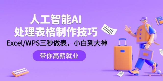 (9459期)人工智能-AI处理表格制作技巧：Excel/WPS三秒做表，大神到小白-小艾网创