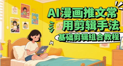 AI漫画推文常用剪辑手法，基础剪辑组合教程-小艾网创