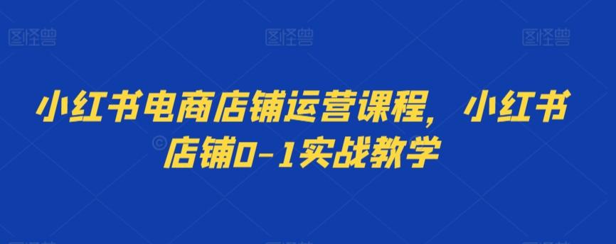 小红书电商店铺运营课程，小红书店铺0-1实战教学-小艾网创