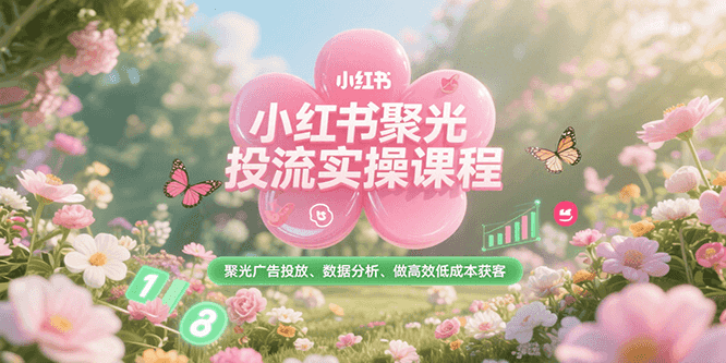 小红书聚光投流实操课程，聚光广告投放、数据分析、做高效低成本获客-小艾网创