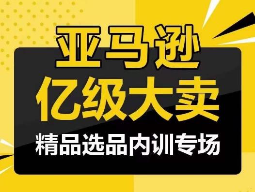 亚马逊亿级大卖-精品选品内训专场，亿级卖家分享选品成功之道-小艾网创