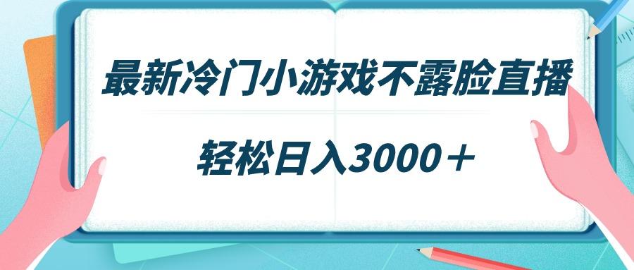 最新冷门小游戏不露脸直播，场观稳定几千，轻松日入3000＋-小艾网创