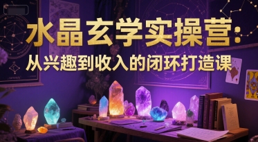 水晶玄学实操营：从兴趣到收入的闭环打造课-小艾网创