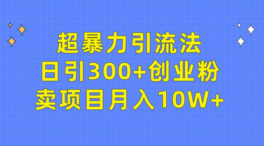 (9954期)超暴力引流法，日引300+创业粉，卖项目月入10W+-小艾网创