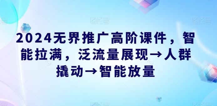 2024无界推广高阶课件，智能拉满，泛流量展现→人群撬动→智能放量-小艾网创