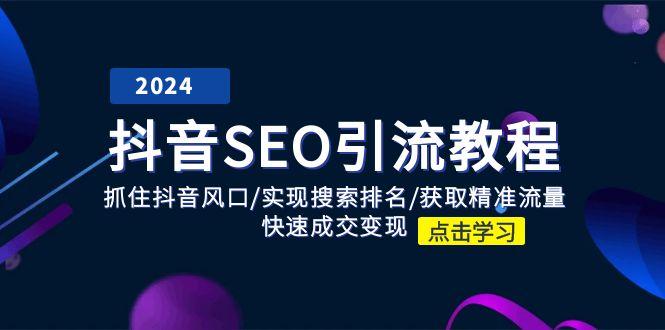 抖音 SEO引流教程：抓住抖音风口/实现搜索排名/获取精准流量/快速成交变现-小艾网创