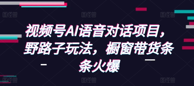 视频号AI语音对话项目，野路子玩法，橱窗带货条条火爆-小艾网创