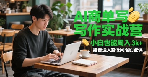 AI商单写作实战营，小白也能周入3k+，给普通人的低风险创业课-小艾网创