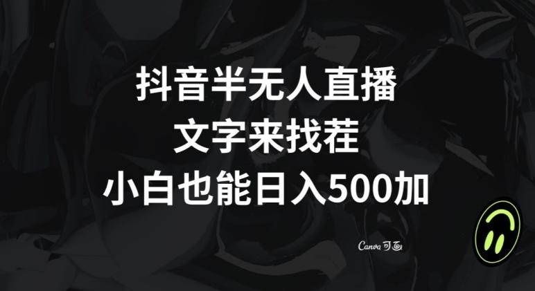 抖音半无人直播，文字来找茬小游戏，每天收益500+【揭秘】-小艾网创