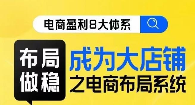 八大体系布局篇·布局做稳，成为大店的电商布局线上课-小艾网创