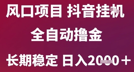 风口项目，六月最新玩法抖音无人挂G，全自动撸金，长期稳定 日入2k+【揭秘】-小艾网创