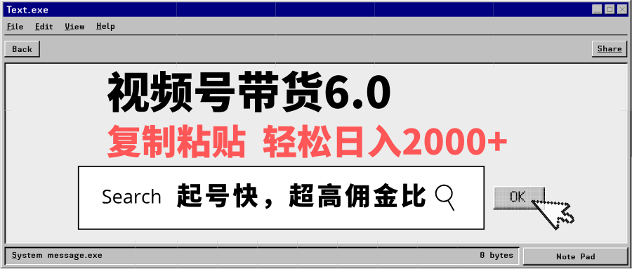 视频号带货6.0，轻松日入2000+，起号快，复制粘贴即可，超高佣金比-小艾网创