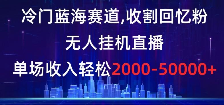 冷门蓝海赛道，收割回忆粉，无人挂机直播，单场收入轻松2000-5w+【揭秘】-小艾网创