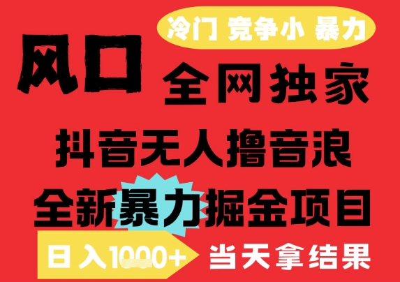 25年6月高爆抖音无人直播最新撸音浪掘金项目，解放双手小白可做，无脑日入1k+，门槛低【揭秘】-小艾网创