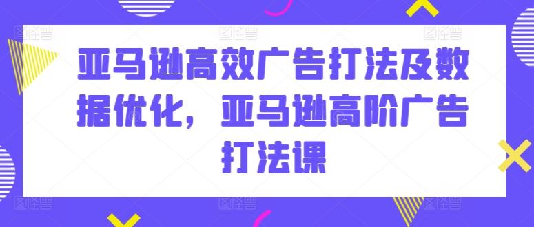 亚马逊高效广告打法及数据优化，亚马逊高阶广告打法课-小艾网创