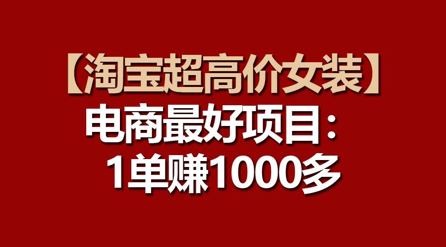 【淘宝超高价女装】电商最好项目：一单赚1000多-小艾网创