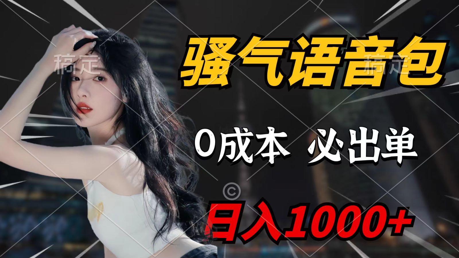 (9701期)骚气语音包，0成本一天1000+，闭着眼也能出单，详细教程！-小艾网创
