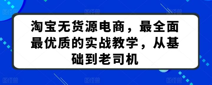 淘宝无货源电商，最全面最优质的实战教学，从基础到老司机-小艾网创