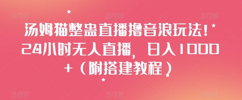 汤姆猫整蛊直播撸音浪玩法！24小时无人直播，日入1000+（附搭建教程）【揭秘】-小艾网创