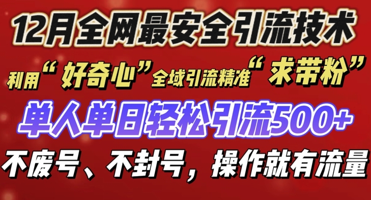 12 月份全网最安全引流创业粉技术来袭，不封号不废号，有操作就有流量【揭秘】-小艾网创