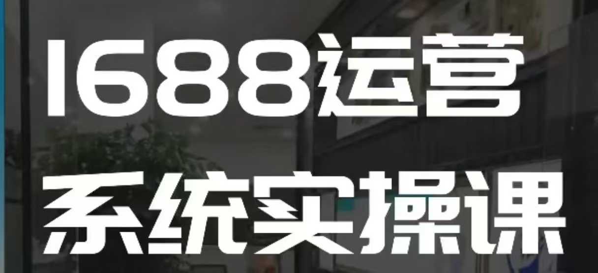 1688高阶运营系统实操课，快速掌握1688店铺运营的核心玩法-小艾网创